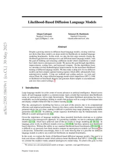 Likelihood-Based Diffusion Language Models