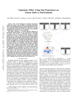 Experience Filter: Using Past Experiences on Unseen Tasks or
  Environments