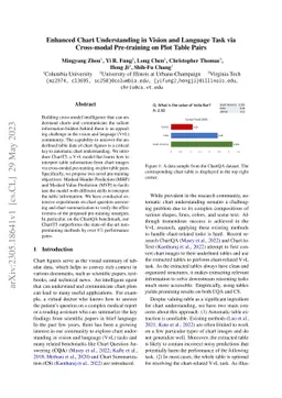 Enhanced Chart Understanding in Vision and Language Task via Cross-modal
  Pre-training on Plot Table Pairs