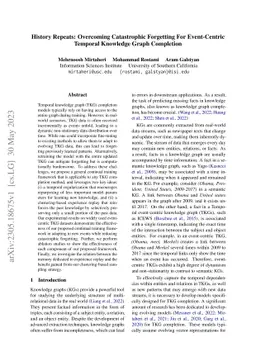 History Repeats: Overcoming Catastrophic Forgetting For Event-Centric
  Temporal Knowledge Graph Completion