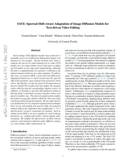 SAVE: Spectral-Shift-Aware Adaptation of Image Diffusion Models for
  Text-driven Video Editing