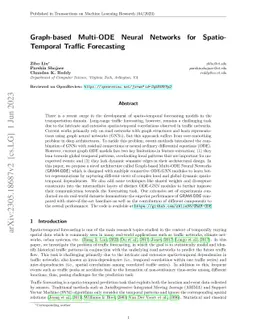Graph-based Multi-ODE Neural Networks for Spatio-Temporal Traffic
  Forecasting