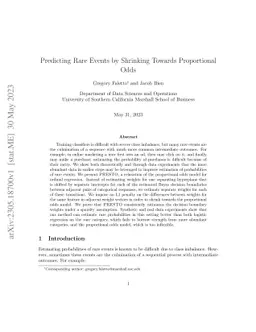 Predicting Rare Events by Shrinking Towards Proportional Odds