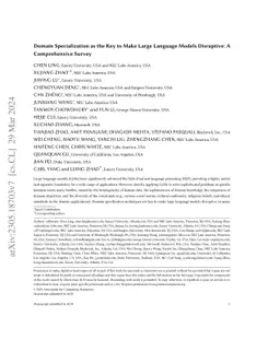 Domain Specialization as the Key to Make Large Language Models
  Disruptive: A Comprehensive Survey