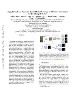 Align, Perturb and Decouple: Toward Better Leverage of Difference
  Information for RSI Change Detection