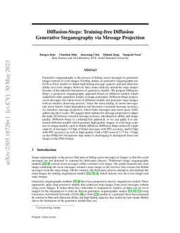 Diffusion-Stego: Training-free Diffusion Generative Steganography via
  Message Projection