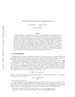 Plug-in Performative Optimization