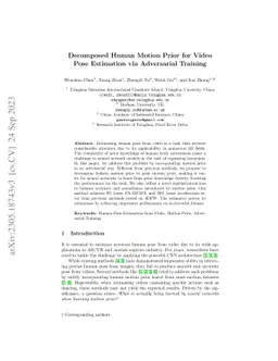 Decomposed Human Motion Prior for Video Pose Estimation via Adversarial
  Training