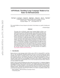GPT4Tools: Teaching Large Language Model to Use Tools via
  Self-instruction