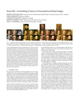 DualVAE: Controlling Colours of Generated and Real Images