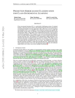 Prediction Error-based Classification for Class-Incremental Learning
