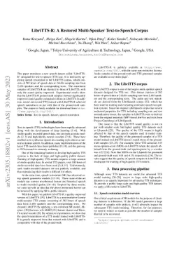 LibriTTS-R: A Restored Multi-Speaker Text-to-Speech Corpus