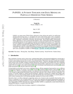 PyPOTS: A Python Toolkit for Machine Learning on Partially-Observed Time Series