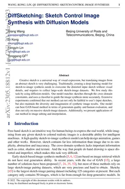 DiffSketching: Sketch Control Image Synthesis with Diffusion Models