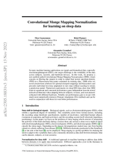 Convolutional Monge Mapping Normalization for learning on sleep data