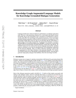 Knowledge Graph-Augmented Language Models for Knowledge-Grounded
  Dialogue Generation