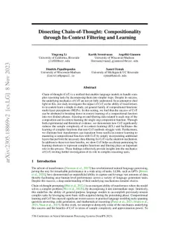 Dissecting Chain-of-Thought: Compositionality through In-Context
  Filtering and Learning
