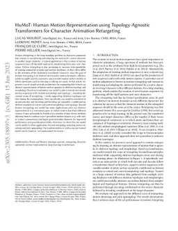 HuMoT: Human Motion Representation using Topology-Agnostic Transformers
  for Character Animation Retargeting