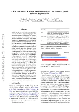 Where's the Point? Self-Supervised Multilingual Punctuation-Agnostic
  Sentence Segmentation