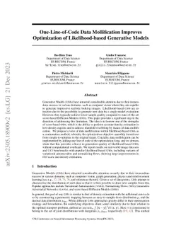 One-Line-of-Code Data Mollification Improves Optimization of
  Likelihood-based Generative Models