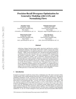 Precision-Recall Divergence Optimization for Generative Modeling with
  GANs and Normalizing Flows
