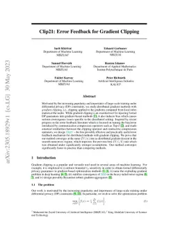 Clip21: Error Feedback for Gradient Clipping