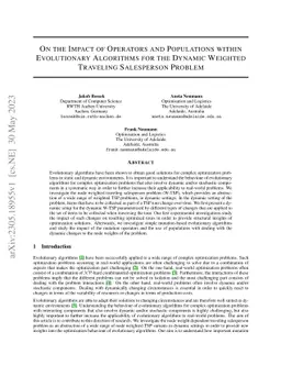 On the Impact of Operators and Populations within Evolutionary
  Algorithms for the Dynamic Weighted Traveling Salesperson Problem