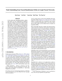 Node Embedding from Neural Hamiltonian Orbits in Graph Neural Networks