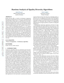 Runtime Analysis of Quality Diversity Algorithms