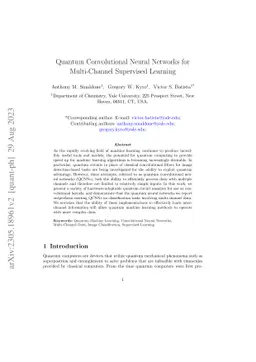 Quantum Convolutional Neural Networks for Multi-Channel Supervised
  Learning