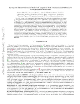 Asymptotic Characterisation of Robust Empirical Risk Minimisation
  Performance in the Presence of Outliers