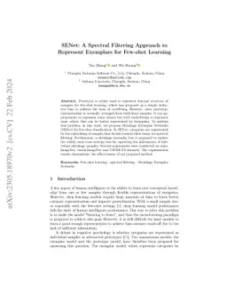 SENet: A Spectral Filtering Approach to Represent Exemplars for Few-shot
  Learning