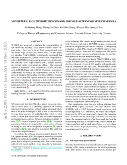 MiniSUPERB: Lightweight Benchmark for Self-supervised Speech Models