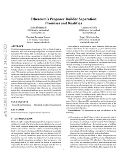 Ethereum's Proposer-Builder Separation: Promises and Realities