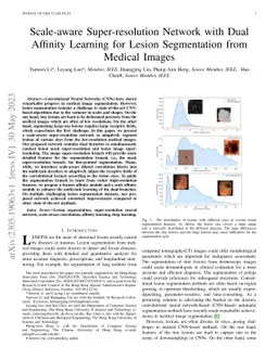 Scale-aware Super-resolution Network with Dual Affinity Learning for
  Lesion Segmentation from Medical Images