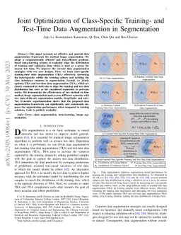 Joint Optimization of Class-Specific Training- and Test-Time Data
  Augmentation in Segmentation