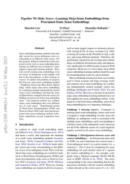 Together We Make Sense -- Learning Meta-Sense Embeddings from Pretrained
  Static Sense Embeddings