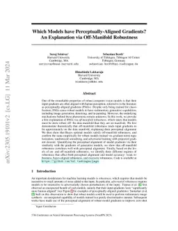 Which Models have Perceptually-Aligned Gradients? An Explanation via
  Off-Manifold Robustness