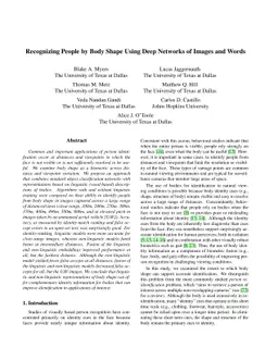 Recognizing People by Body Shape Using Deep Networks of Images and Words