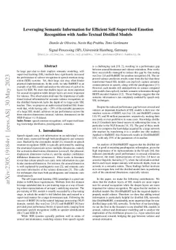 Leveraging Semantic Information for Efficient Self-Supervised Emotion
  Recognition with Audio-Textual Distilled Models