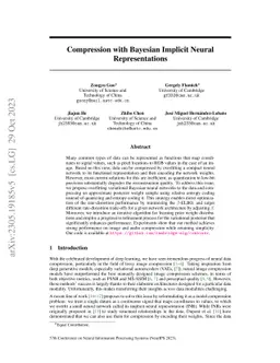 Compression with Bayesian Implicit Neural Representations