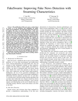 FakeSwarm: Improving Fake News Detection with Swarming Characteristics