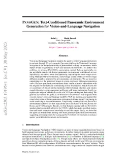 PanoGen: Text-Conditioned Panoramic Environment Generation for
  Vision-and-Language Navigation