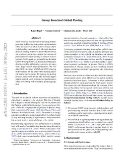 Group Invariant Global Pooling