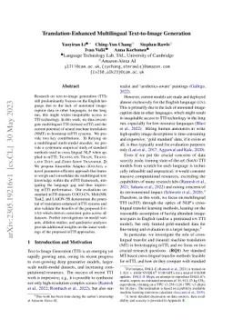 Translation-Enhanced Multilingual Text-to-Image Generation