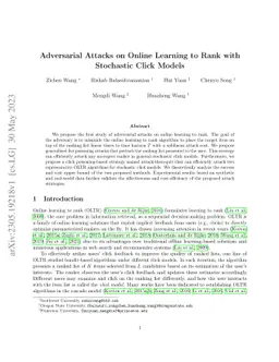 Adversarial Attacks on Online Learning to Rank with Stochastic Click
  Models