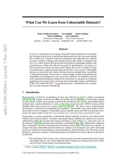 What Can We Learn from Unlearnable Datasets?