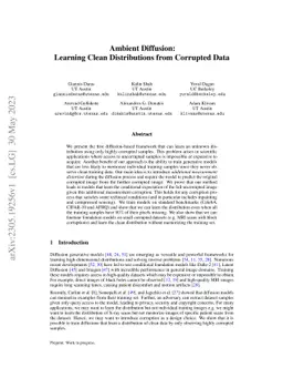 Ambient Diffusion: Learning Clean Distributions from Corrupted Data