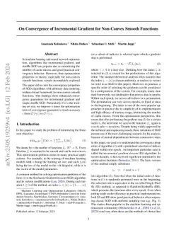 On Convergence of Incremental Gradient for Non-Convex Smooth Functions