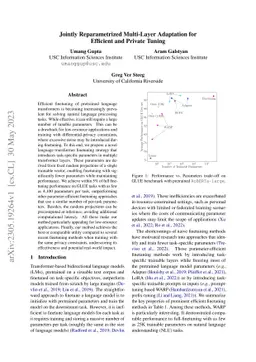 Jointly Reparametrized Multi-Layer Adaptation for Efficient and Private
  Tuning